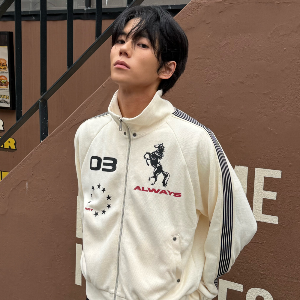 아모우 홀스 트랙 자켓 크림(AMOU Horse Track Jacket Cream) - 6