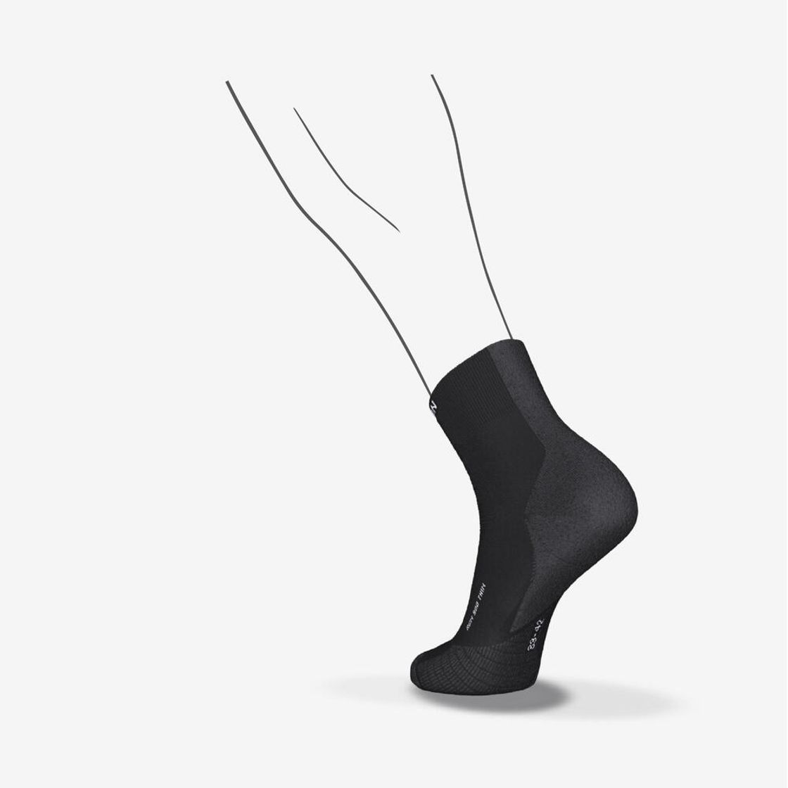 데카트론 러닝 얇은 중목 양말 1켤레 파인 런 900 스모크 블랙(Decathlon Running Thin Mid-Calf Socks 1 Pair Fine Run 900 Smoke Black) - 2