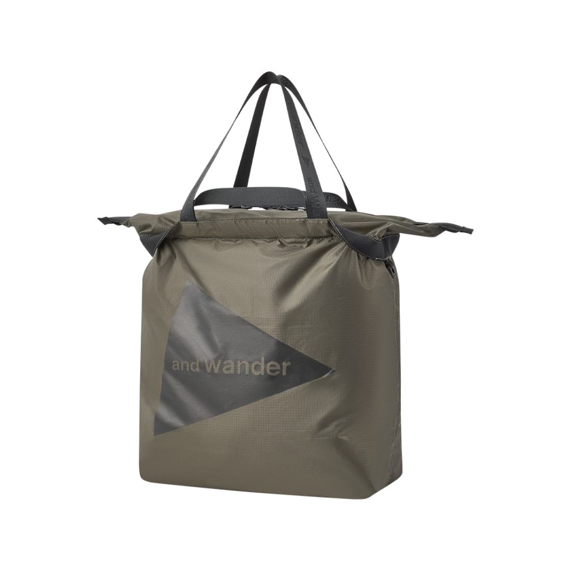 앤드 원더 149 크리스피 립 로고 토트 백 카키 - 26FW(And Wander 149 Crispy Rip Logo Tote Bag Khaki - 26FW) - 2