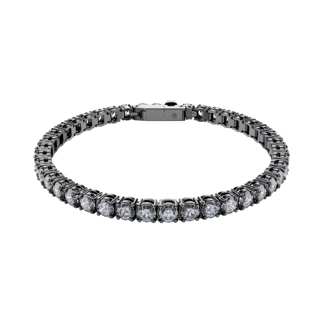 5693927 (W) Swarovski Matrix Tennis Bracelet Round Cut Grey Ruthenium Plated