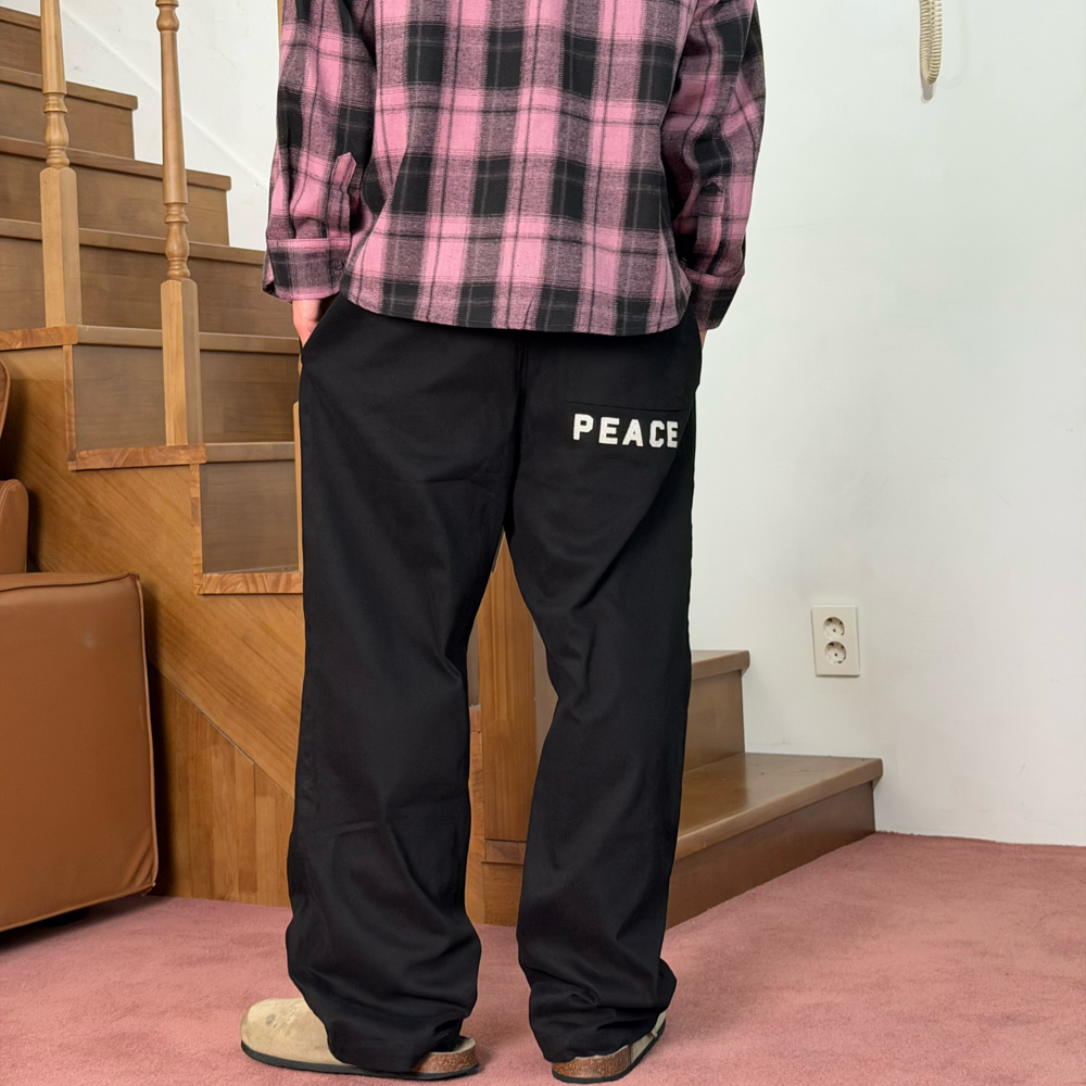 아모우 피스 세미 플레어 치노 팬츠 블랙(AMOU Peace Semi Flare Chino Pants Black) - 6