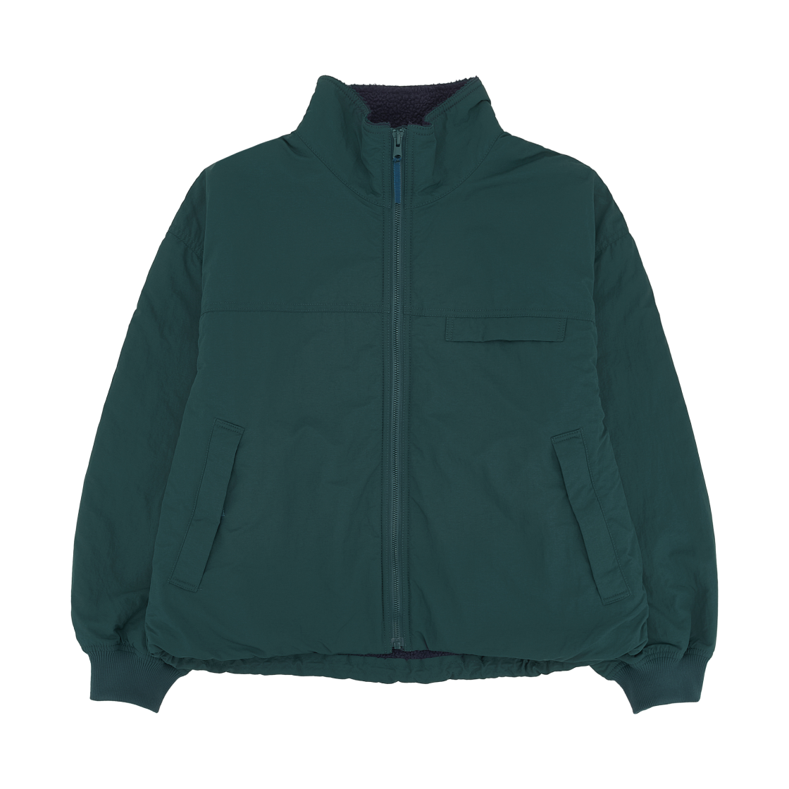 487517-55 (W) Uniqlo Fleece Stand Blouson Green