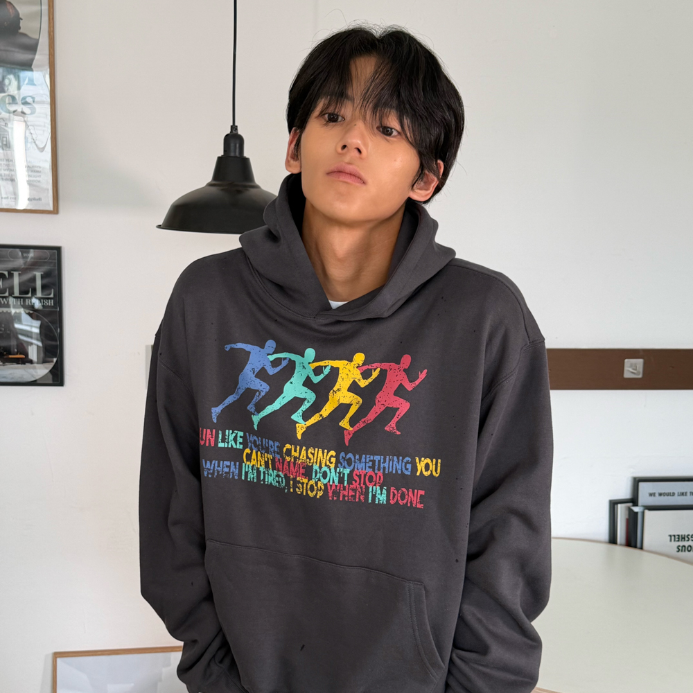 아모우 스프린트 후디 차콜 그레이(AMOU Sprint Hoodie Chacoal Gray) - 5