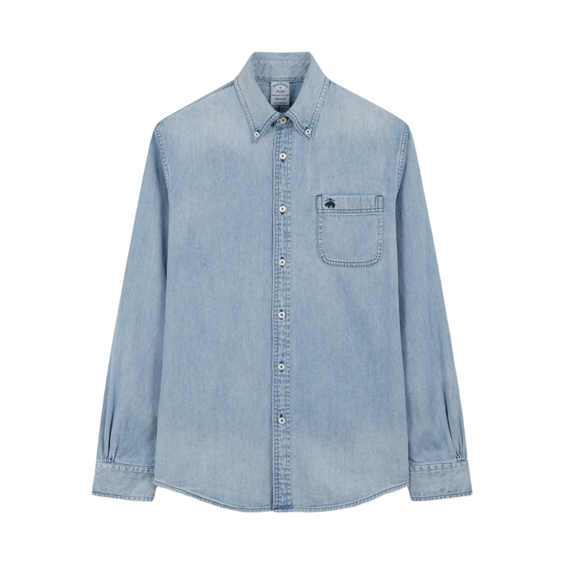 BBTHMMG308-ZID BrooksBrothers Archive Denim Logo Shirt Indigo
