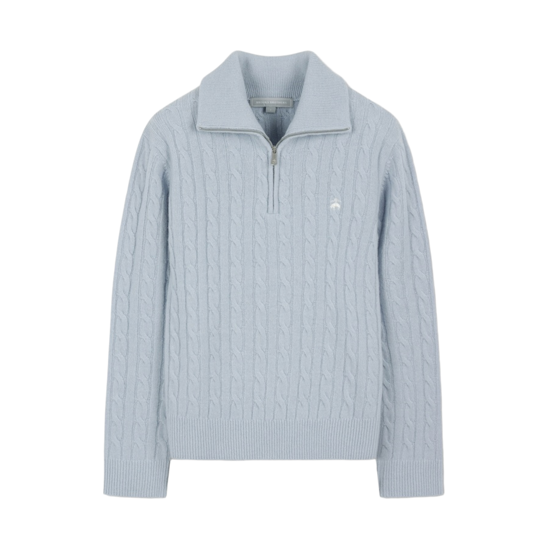 BBWZWBG406-LBL BrooksBrothers Women's Wool Cable Half Zip Light Blue