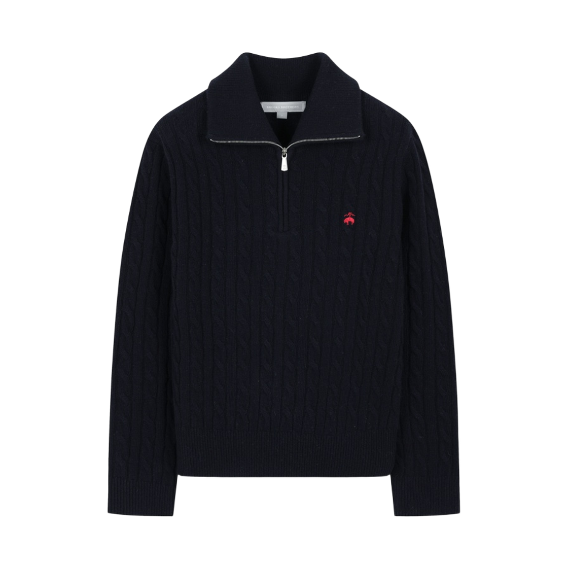 BBWZWBG406-ZNA BrooksBrothers Women's Wool Cable Half Zip Navy