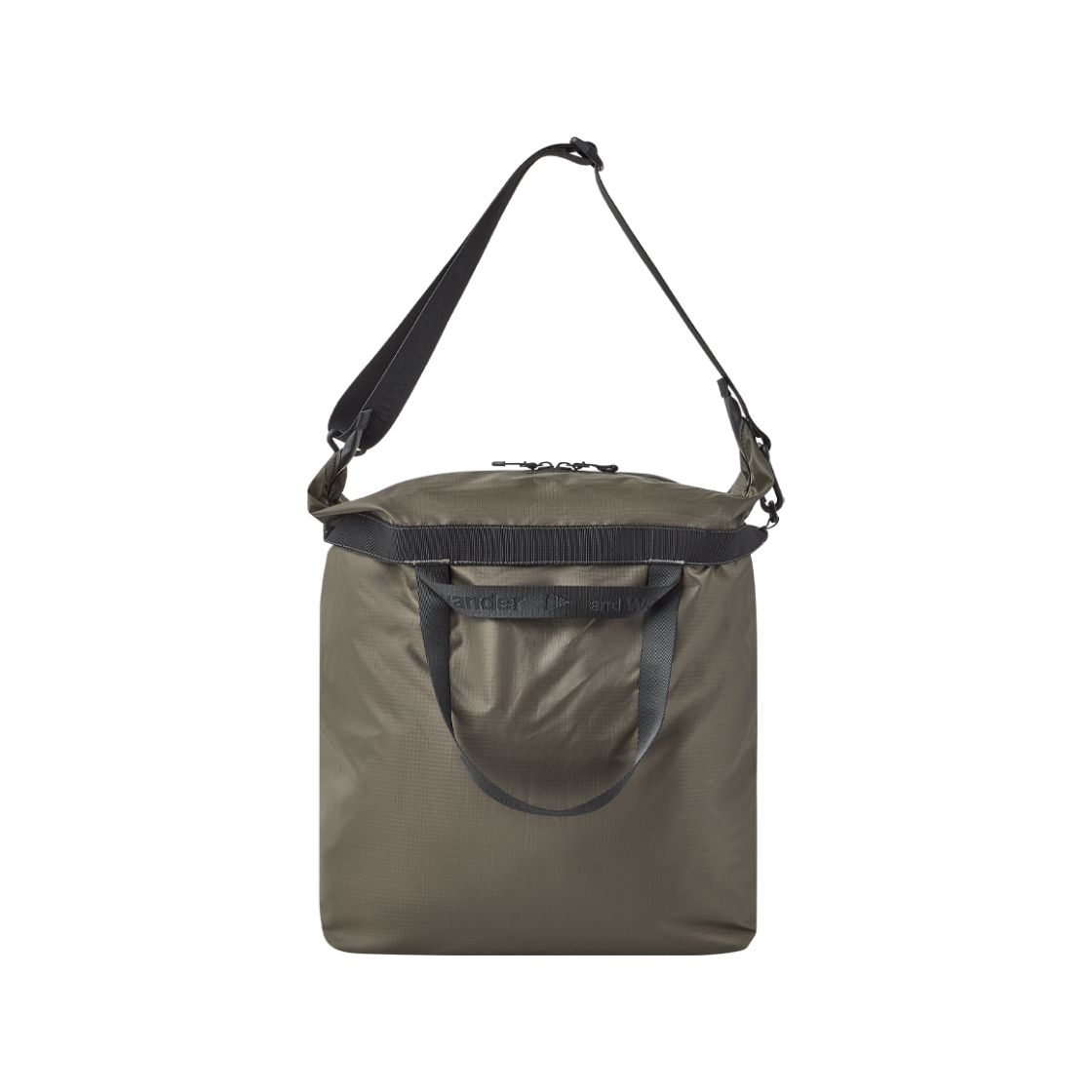 앤드 원더 149 크리스피 립 로고 토트 백 카키 - 26FW(And Wander 149 Crispy Rip Logo Tote Bag Khaki - 26FW) - 4