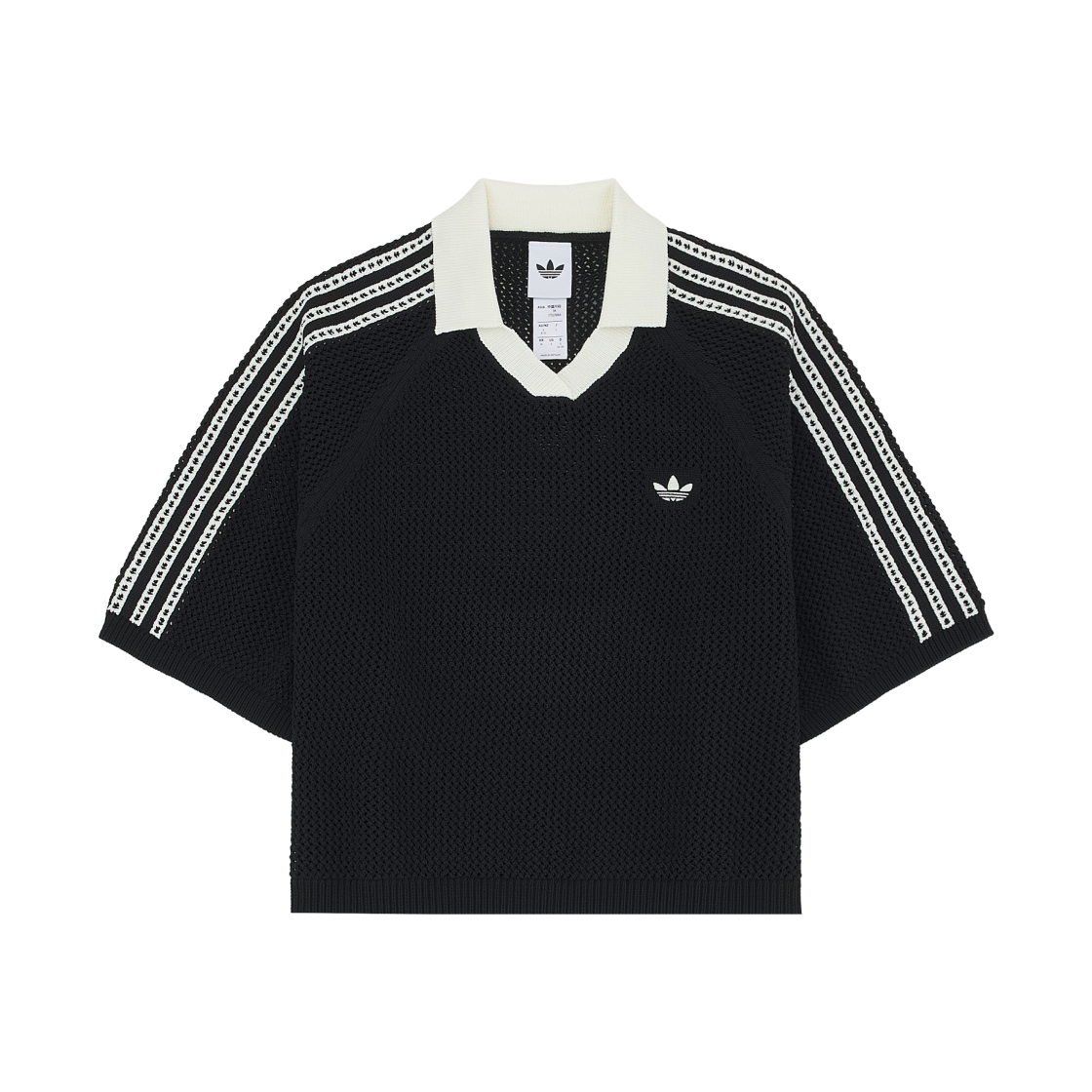 KC6491 (W) Adidas Originals Knitted Crochet Polo Black - KR Sizing