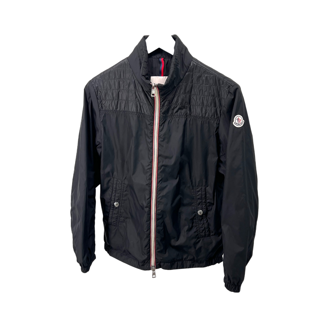 ITN6TDKQJ572 Moncler Windbreaker Zip Jacket Black