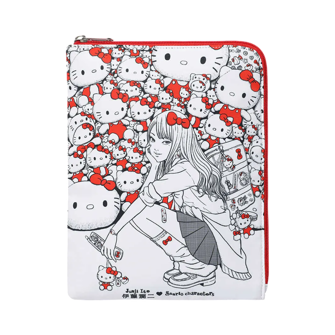 나이스고스트클럽 x 이토 준지 x 산리오 토미에 헬로 키티 북 파우치 믹스(Niceghostclub x Junji Ito x Sanrio Tomie Hello Kitty Book Pouch Mix)