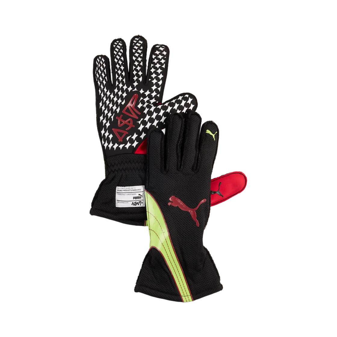 042187-01 Puma x A$AP Rocky Fire Gloves Black Pop Red