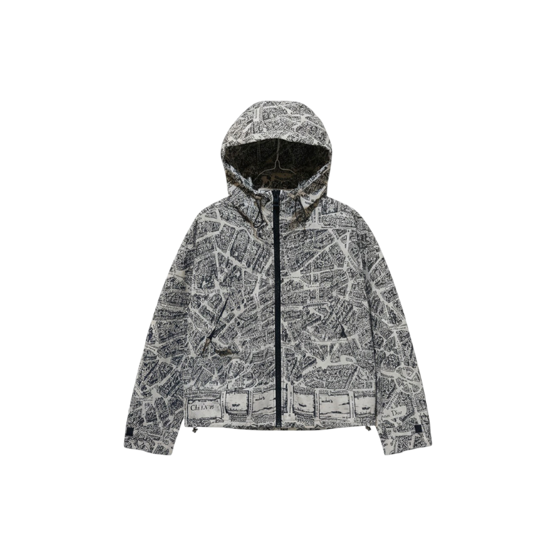 ITJHOS42TKH3 Dior Map Print Windbreaker Jacket