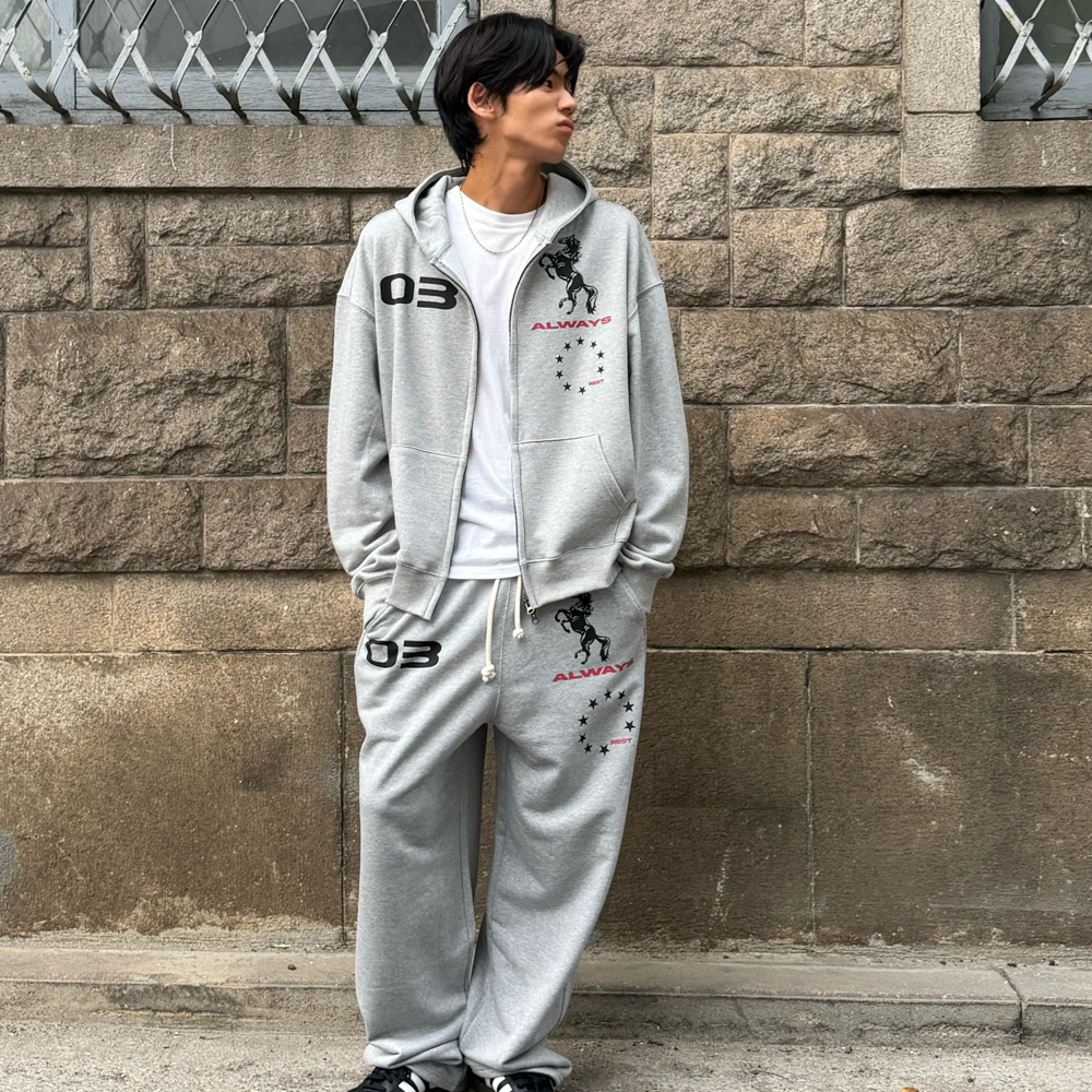 아모우 홀스 스웻 팬츠 그레이(AMOU Horse Sweat pants Gray) - 6