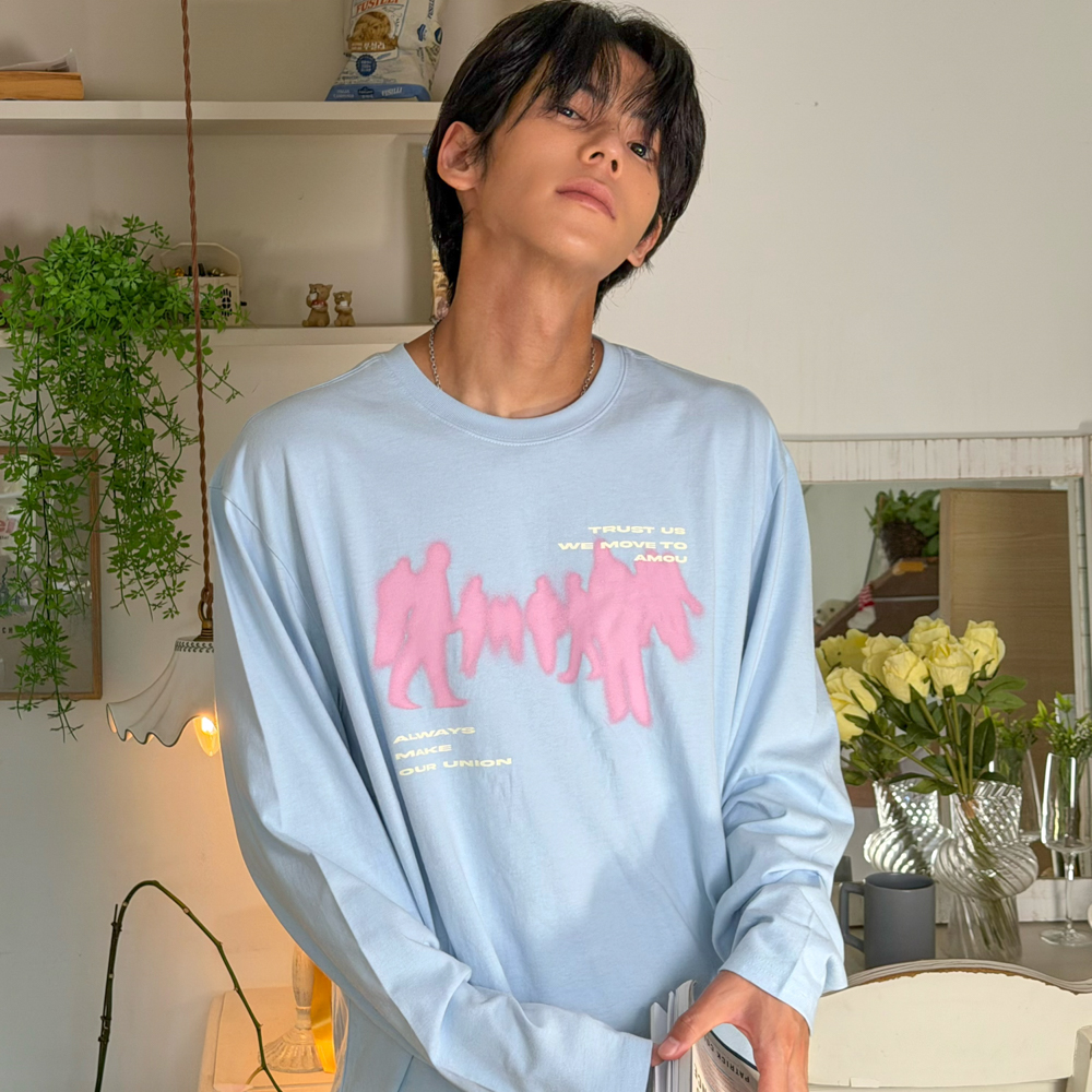 아모우 크라우드 롱슬리브 베이비 블루(AMOU Crowd Long Sleeve Baby Blue) - 6