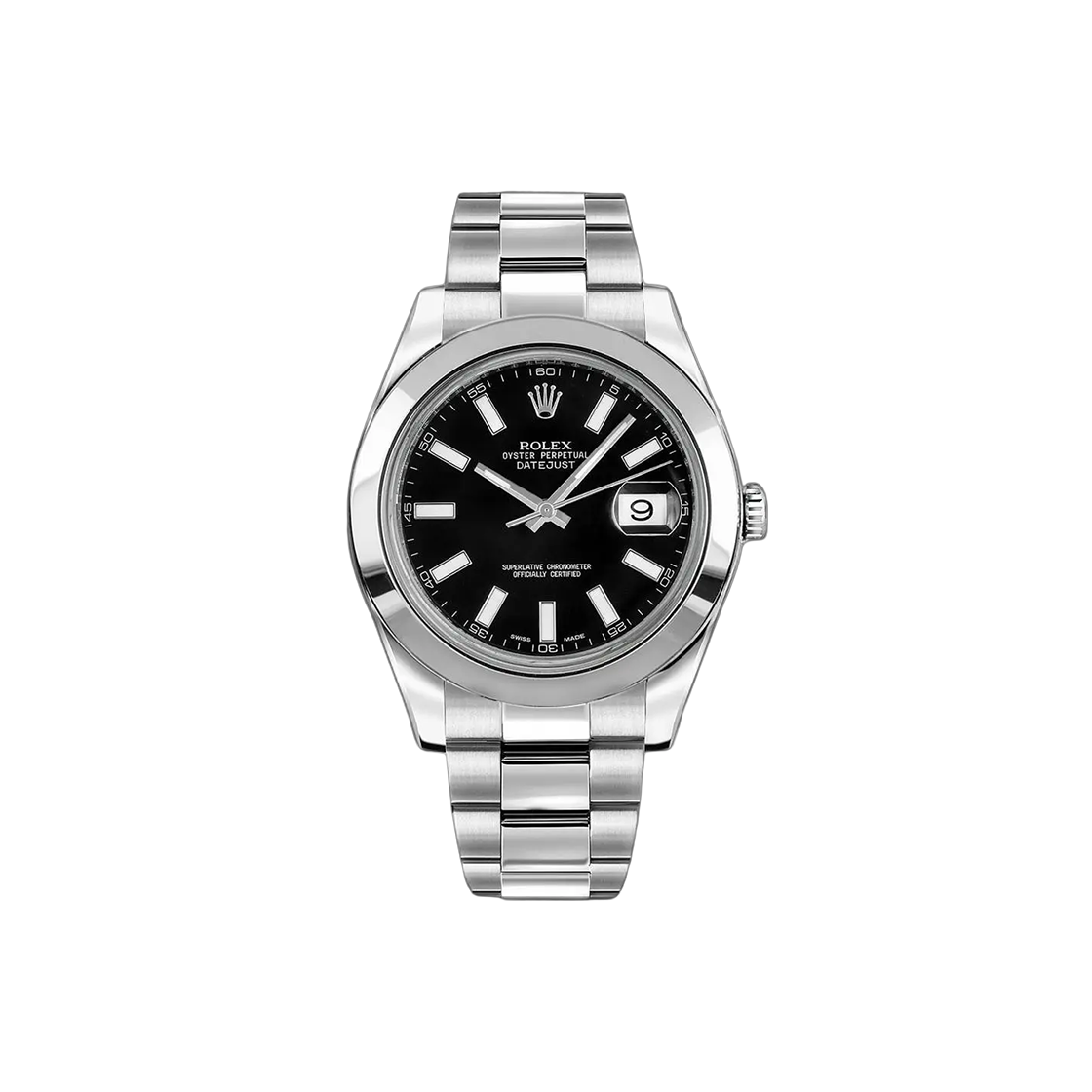 ITH42N7JEPII Rolex Datejust II Smooth Bezel Black Baton Oyster