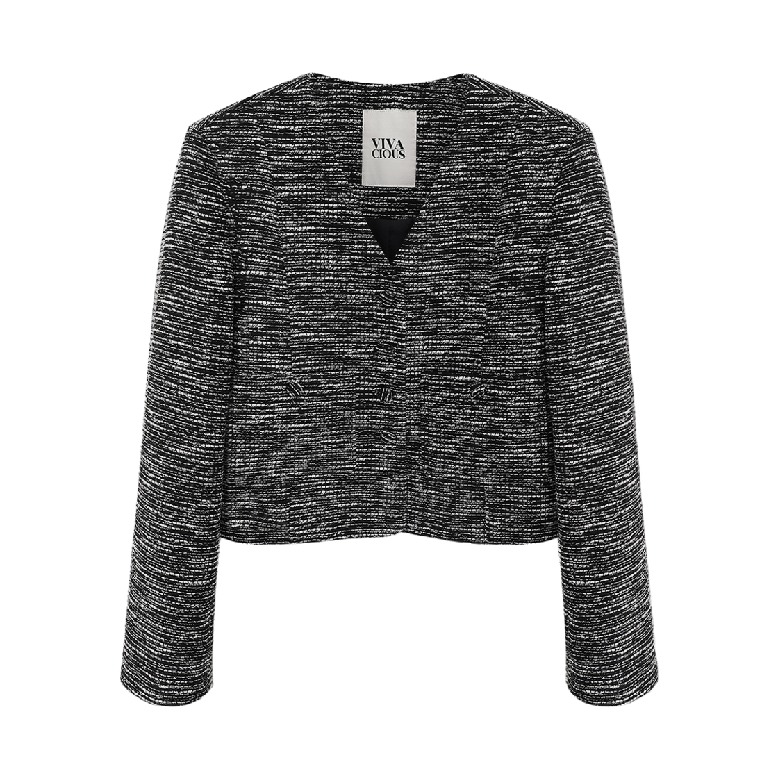 비바셔스 솨 크롭 트위드 자켓 블랙(VIVACIOUS Soie Crop Tweed Jacket BLACK)