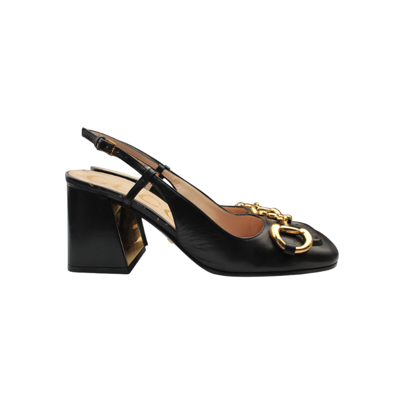 구찌 금장 홀스빗 슬링백 슈즈 35반(Gucci Gold Horsebit Slingback Shoes)