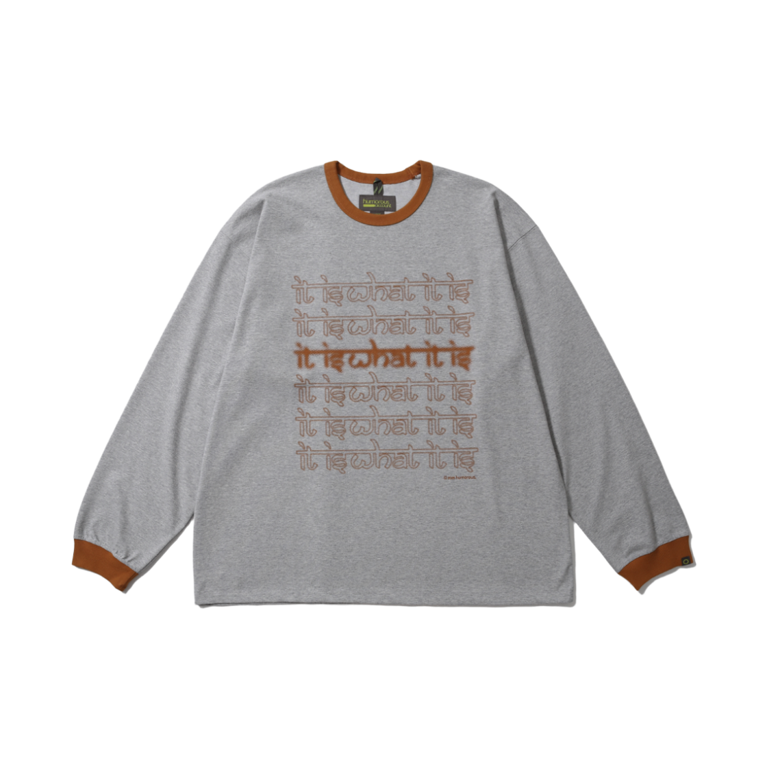 HM26AW-CS01 humorous account Iwi L/S Tee Melange Gray