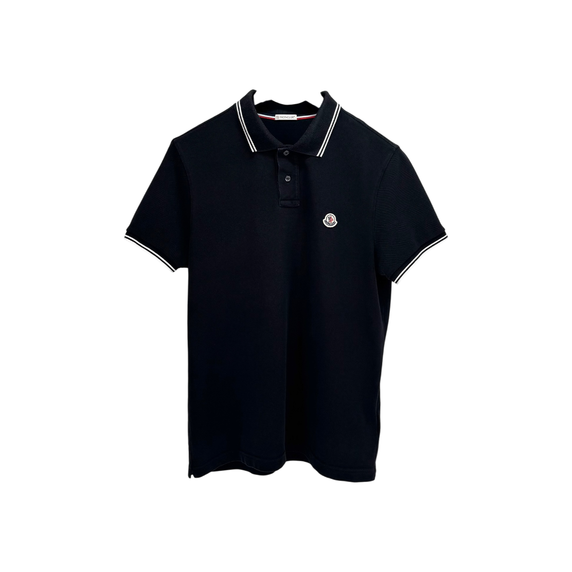 ITEWFRPH8SO8 Moncler Short Sleeve Polo Shirt Black