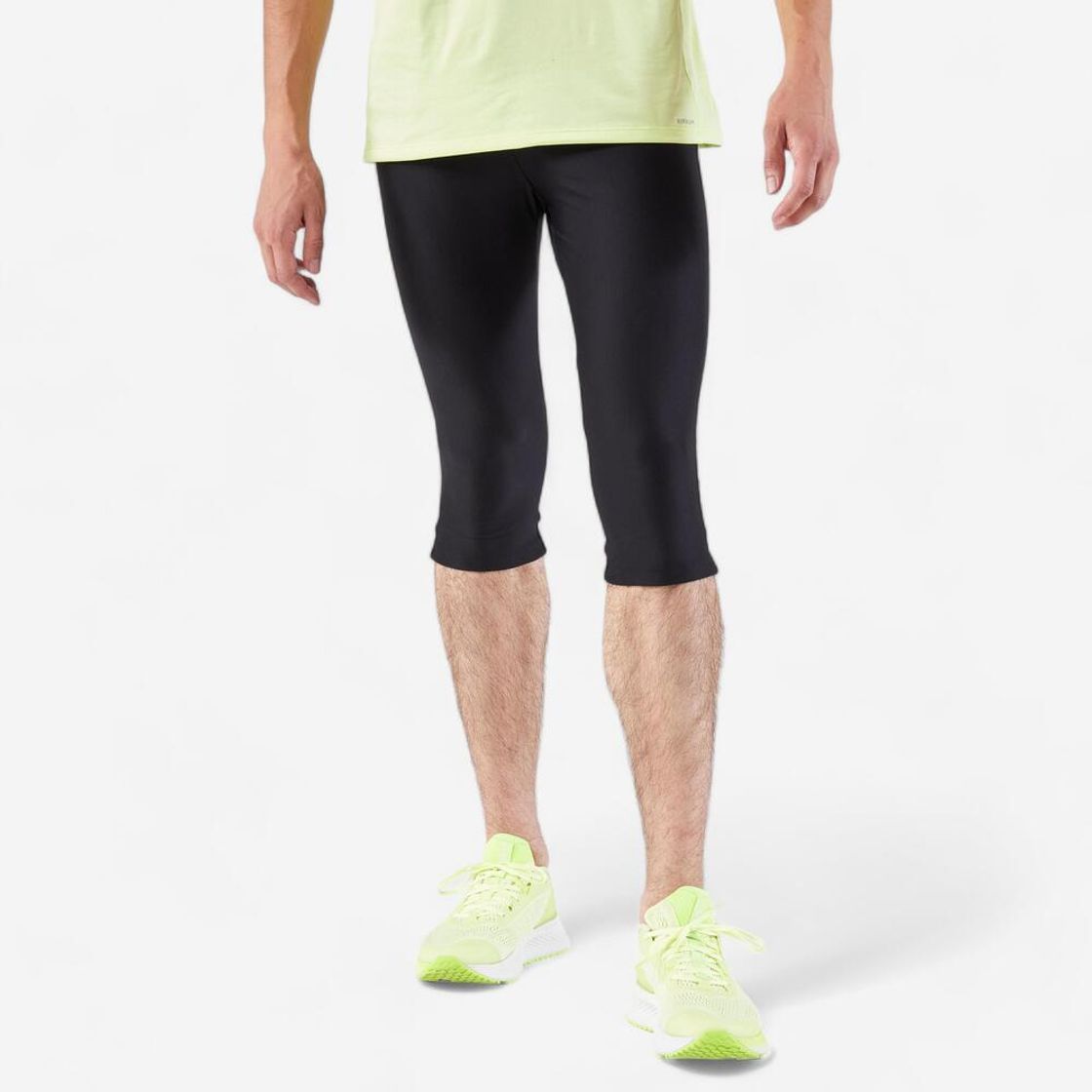 데카트론 남성 7부 러닝 타이츠 런 드라이 100 스모크 블랙(Decathlon Men's 3/4 Running Tights Run Dry 100 Smoke Black) - 2