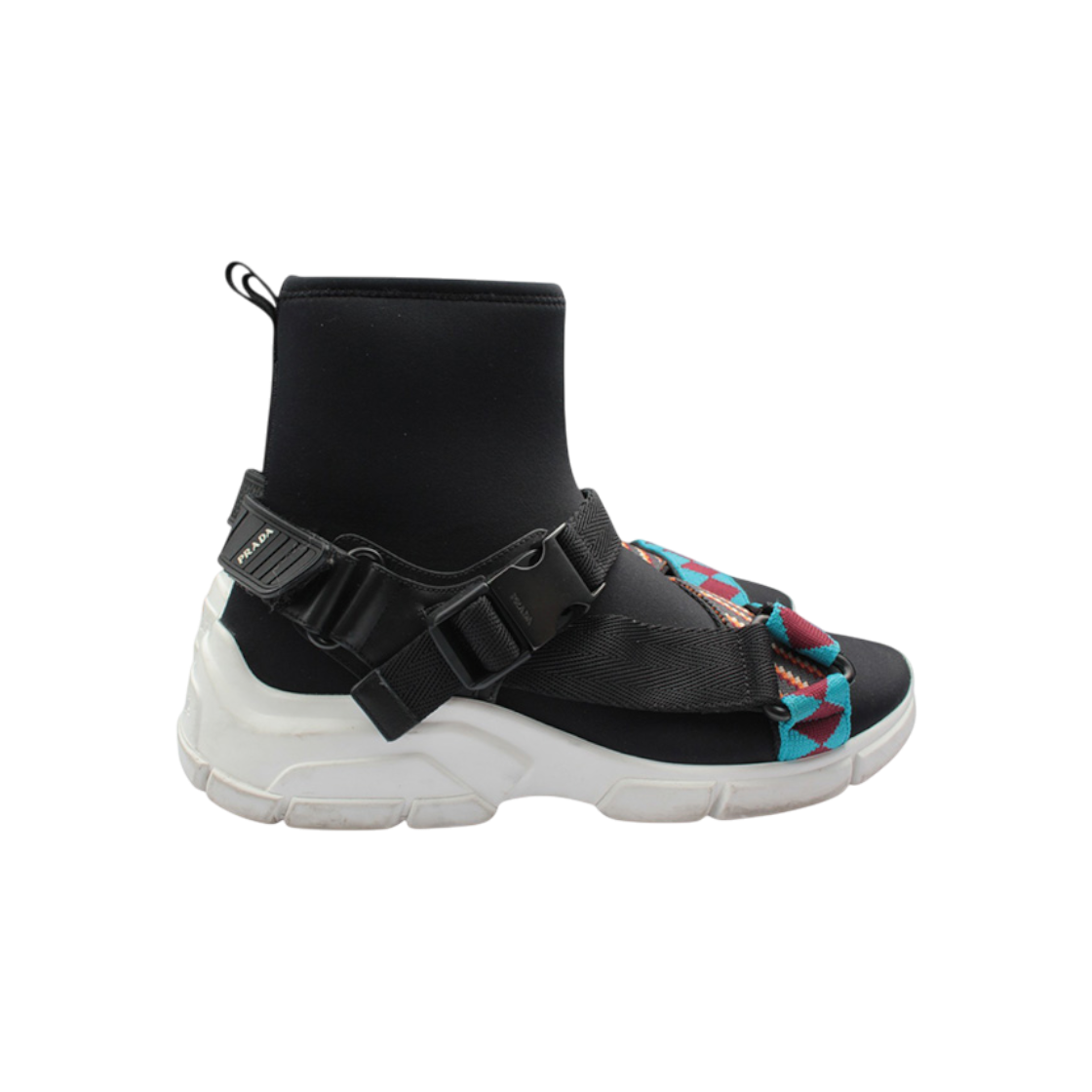 ITA4TMQWKCGW Prada Color Strap High-Top Sneakers