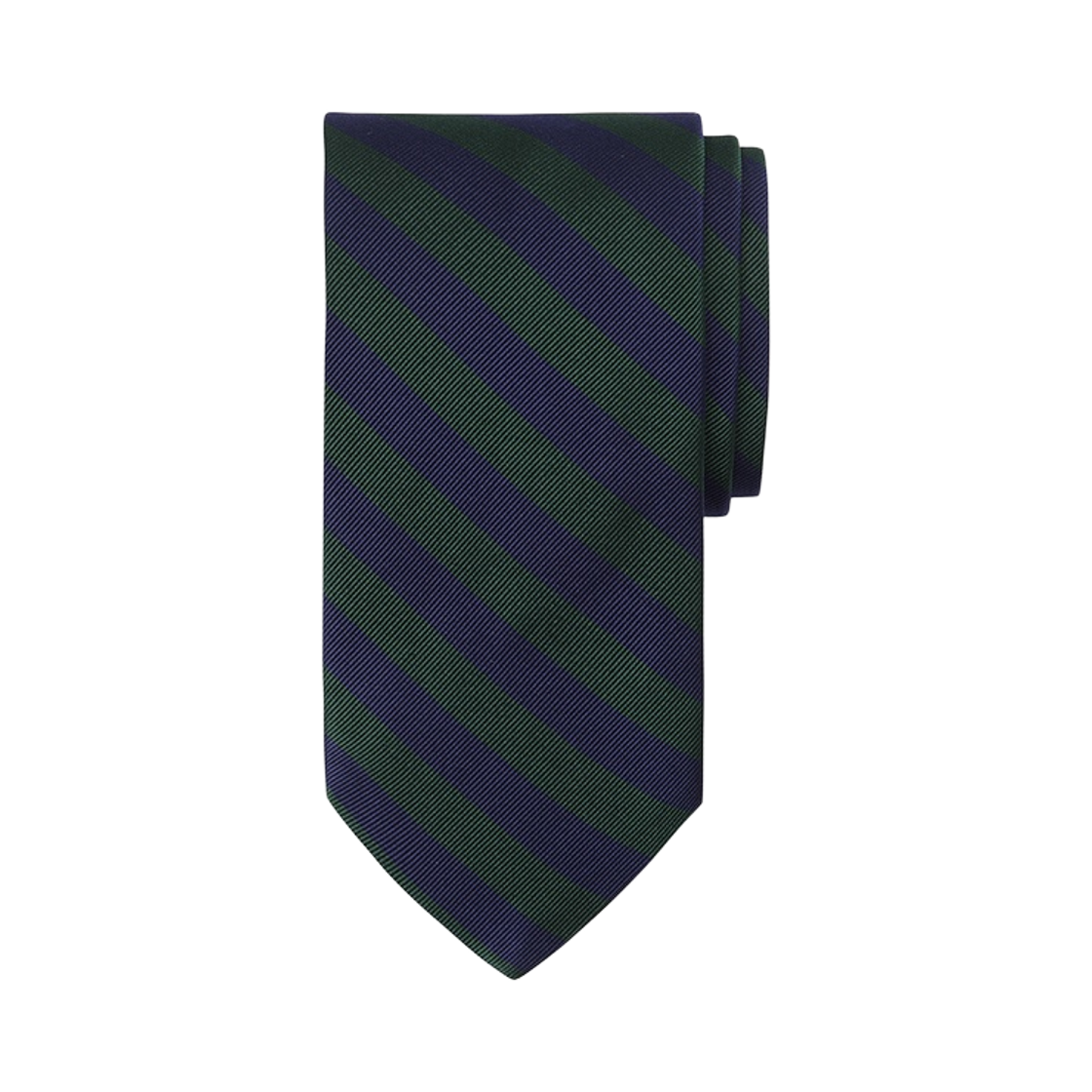 BBATMMZ501-DGN BrooksBrothers Stripe Repp Tie Dark Green