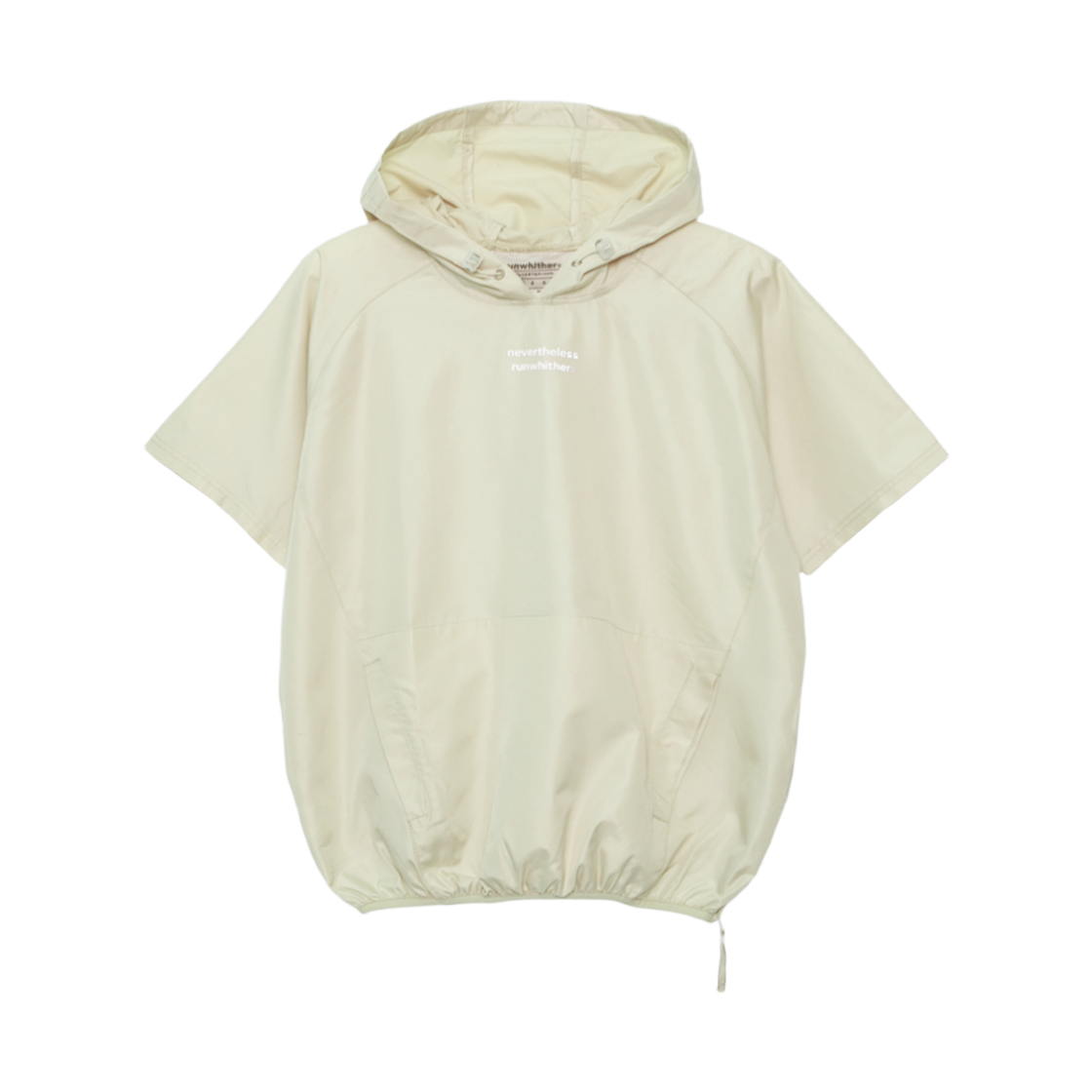 런위더 후디드 숏 슬리브 윈드브레이커 베이지(runwhither RWR Hooded Short Sleeve Windbreaker Beige)