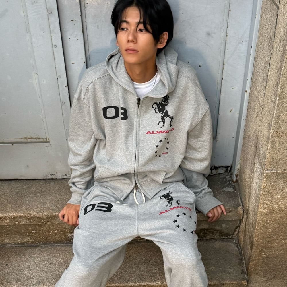 아모우 홀스 스웻 팬츠 그레이(AMOU Horse Sweat pants Gray) - 5