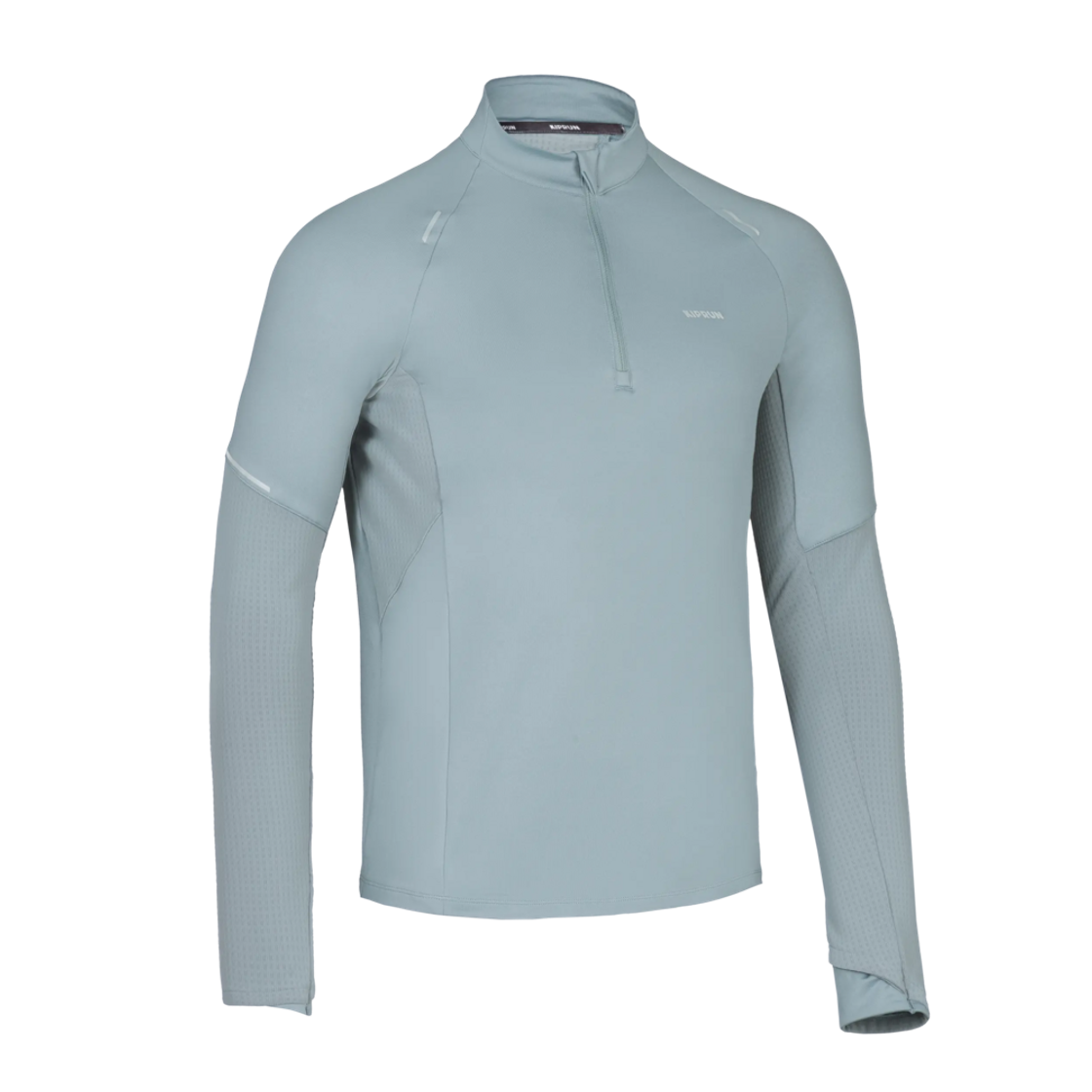 데카트론 남성 하프집 러닝 긴팔 티 런 웜 500 리버 그레이(Decathlon Men's Half-Zip Running Long Sleeve T-Shirt Run Warm 500 River Grey)