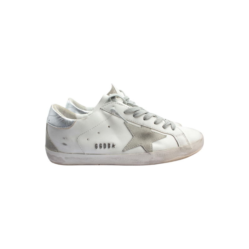 IT86D5QI7BO4 Golden Goose Superstar Silver & White Sneakers