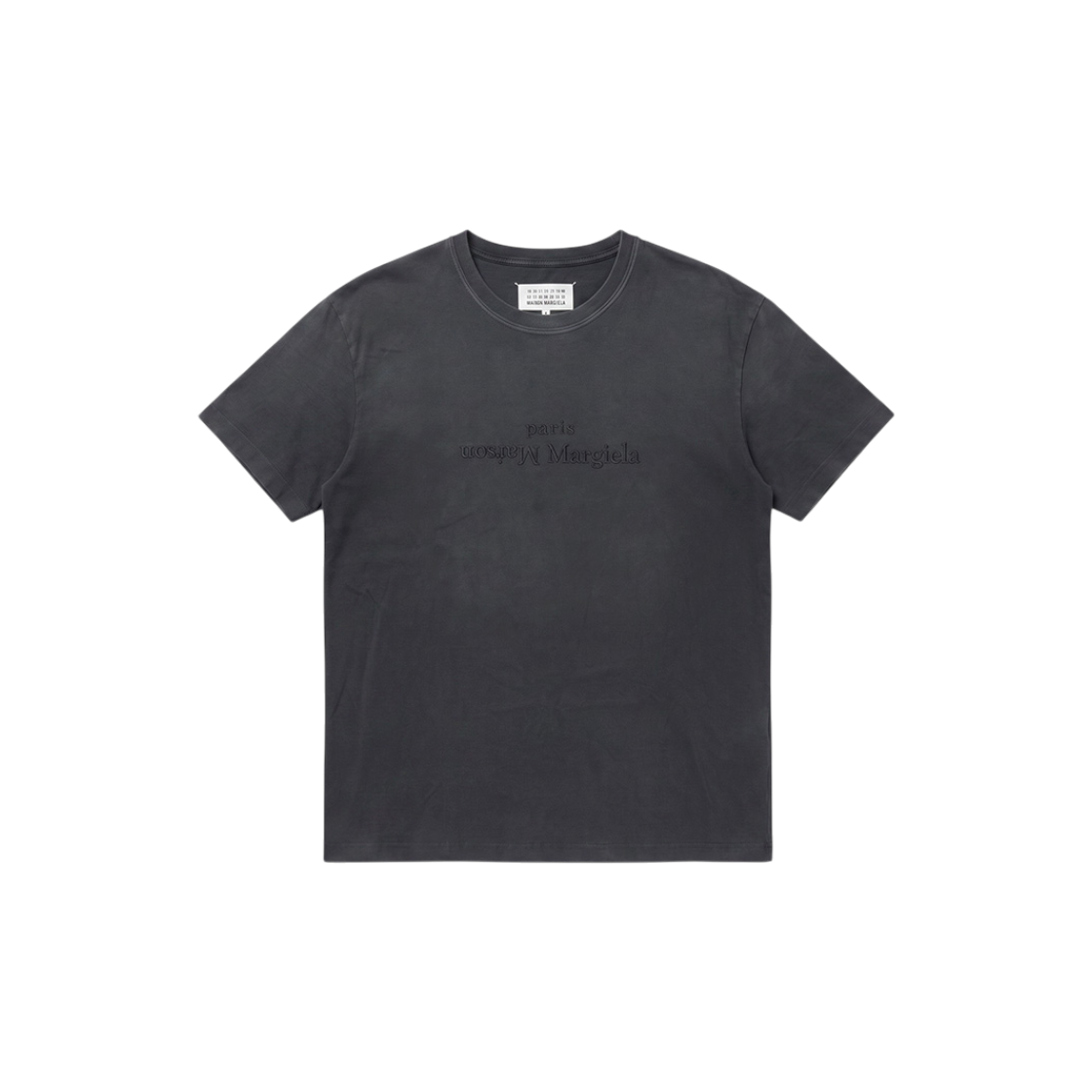 ITNUSLEBKTOL Maison Margiela Charcoal Logo Embroidered T-Shirt
