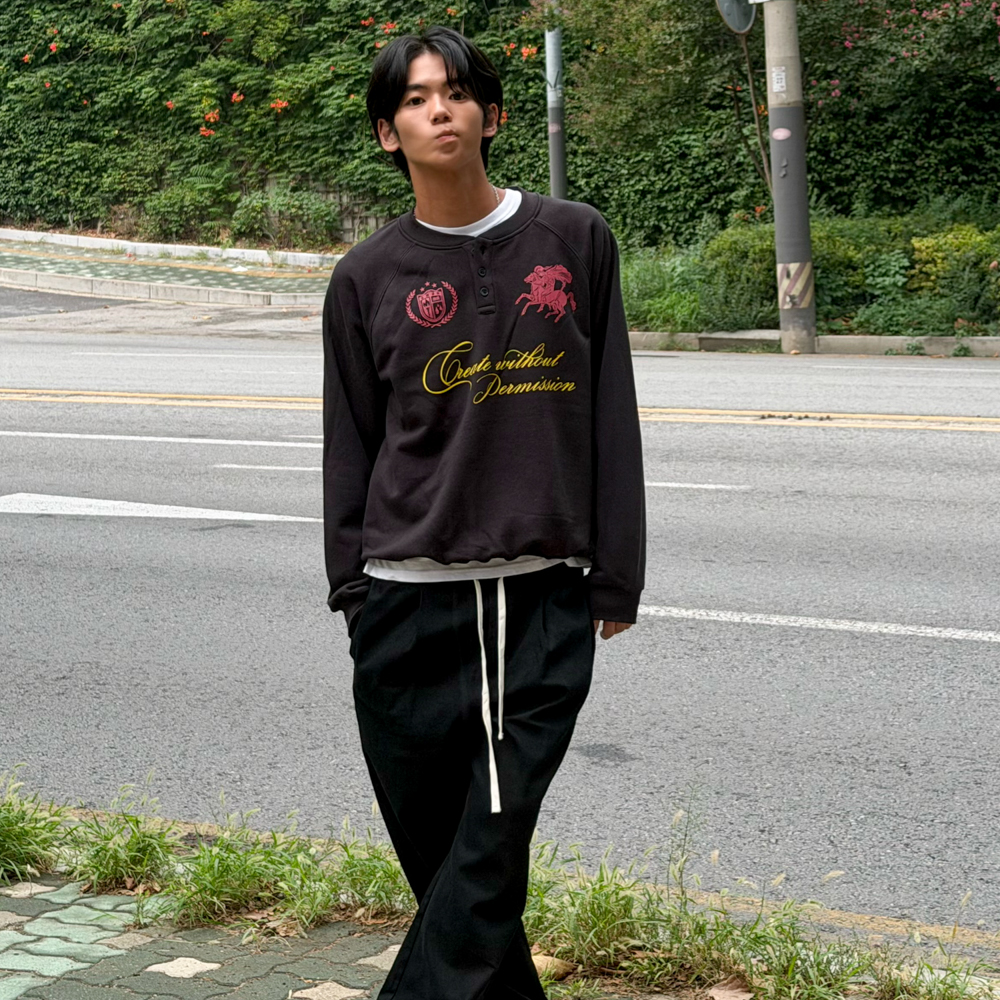 아모우 나이트 헨리넥 블랙(AMOU Knight Henley Neck Black) - 6