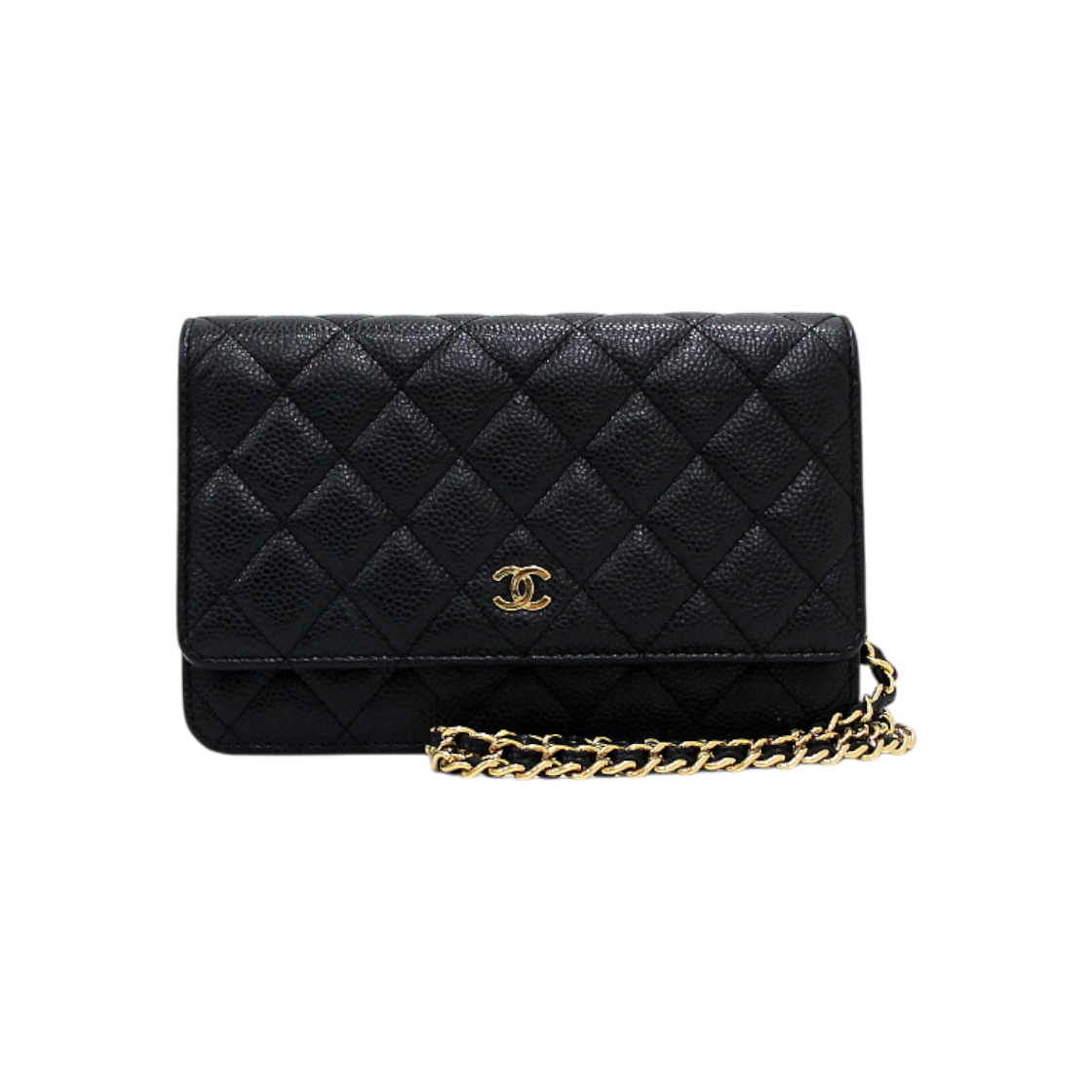 ITHP7NSTAMS6 Chanel Black Caviar WOC CC Chain Shoulder Bag