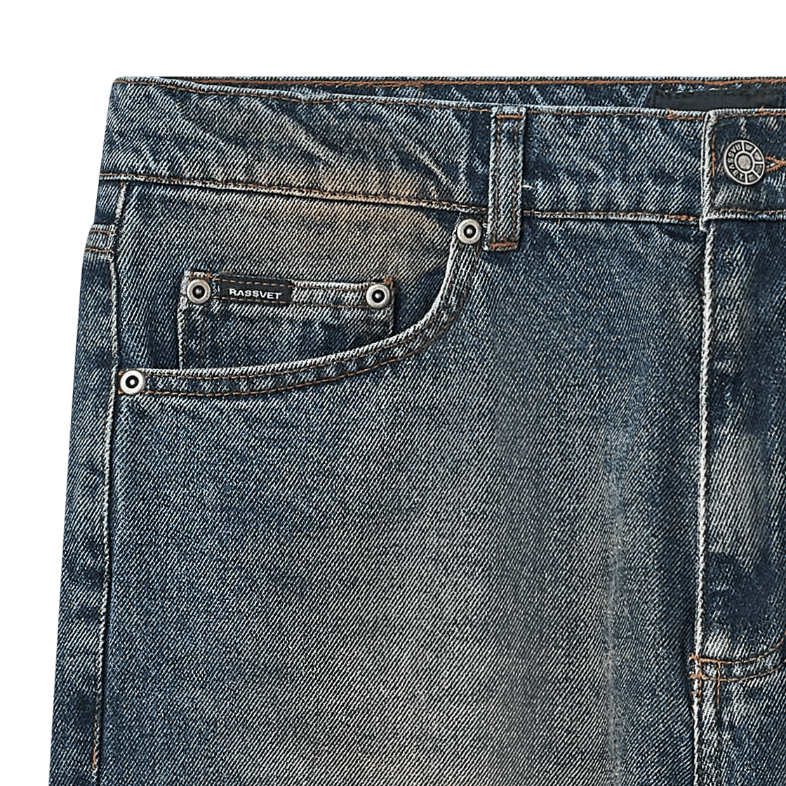 라스벳 워시드 테이퍼드 데님 팬츠 블루 - 26FW(Rassvet Washed Tapered Denim Pants Blue - 26FW) - 4