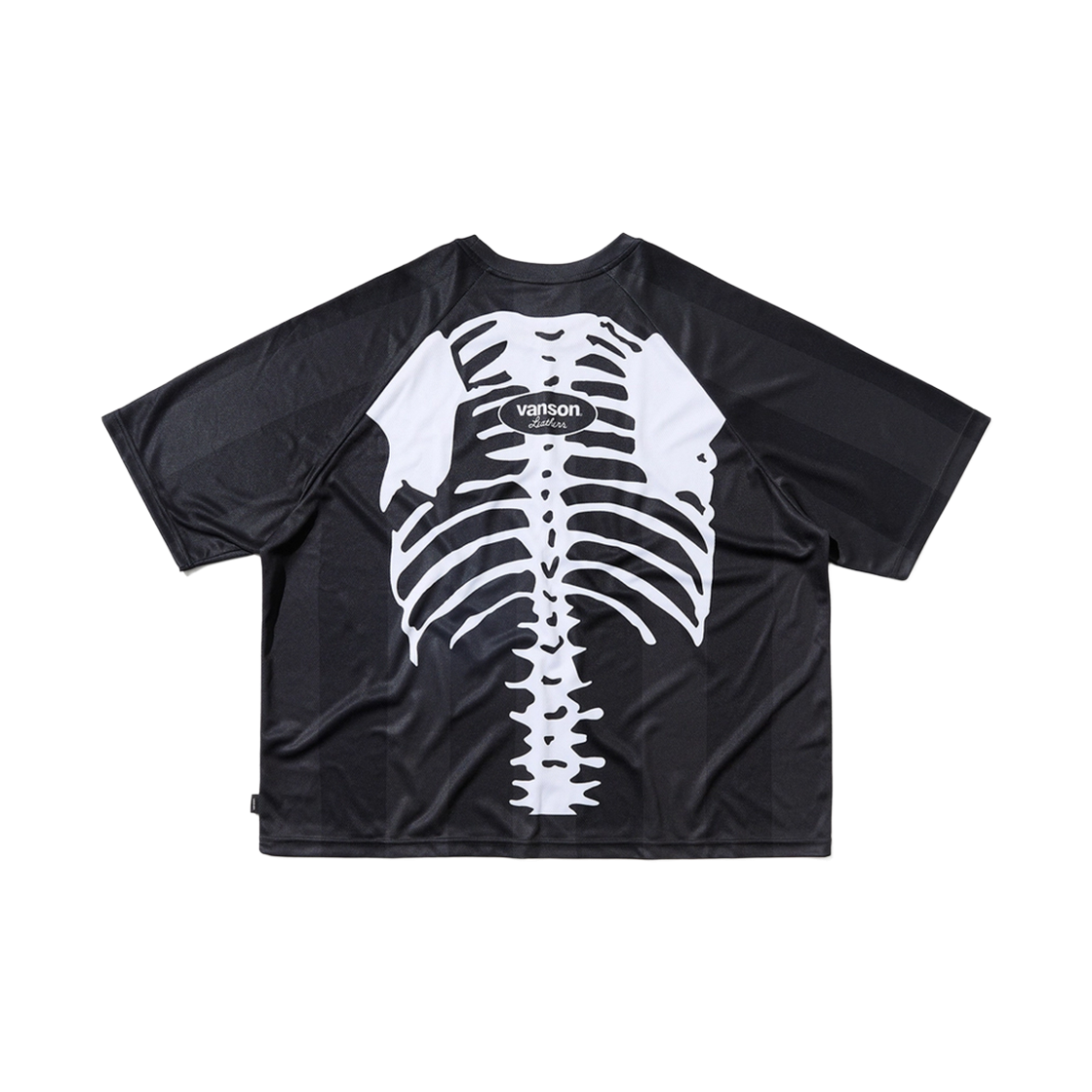벤슨 레더 백 본 풋볼 저지 티셔츠 / 블랙 & 화이트(Vanson Leathers Back Bone Football Jersey T-Shirt / Black & White) - 2