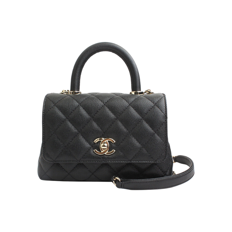 ITUFPTI78CUV Chanel Coco Handle Mini Tote Bag Black