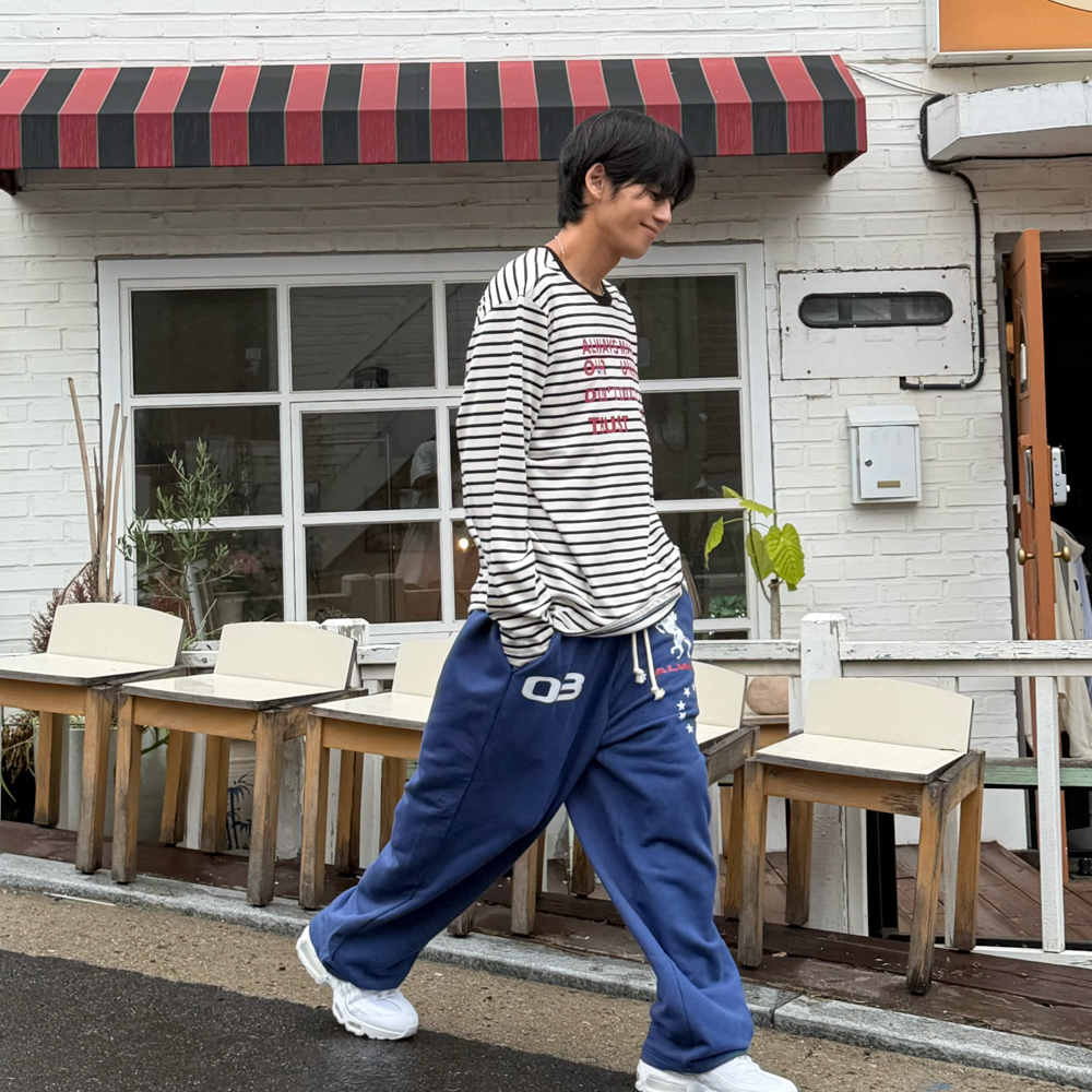 아모우 레터링 스트라이프 롱슬리브 화이트(AMOU Lettering Stripe Long Sleeve White) - 6
