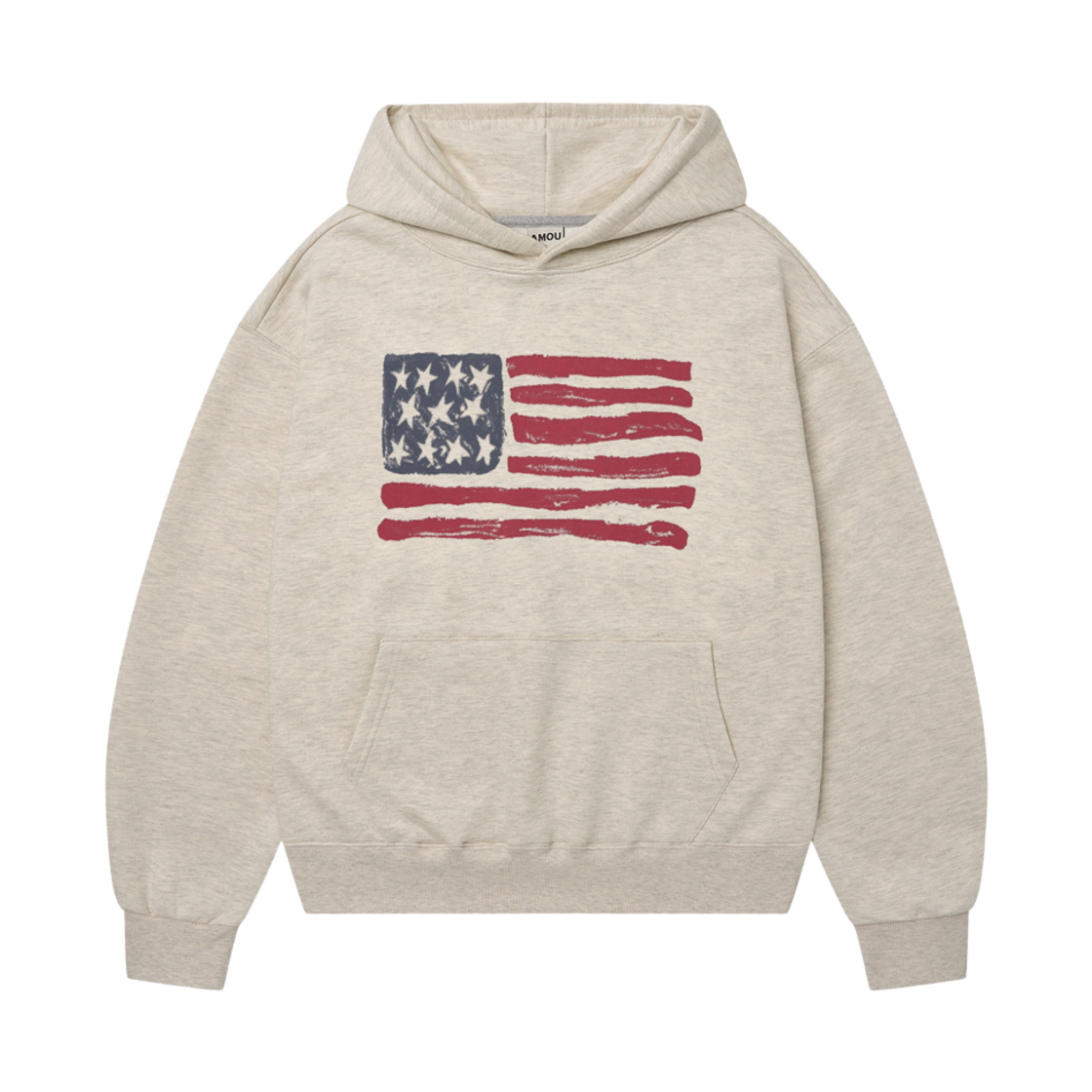 아모우 유에스에이 페인티드 후디 오트밀(AMOU USA Painted Hoodie Oatmeal)