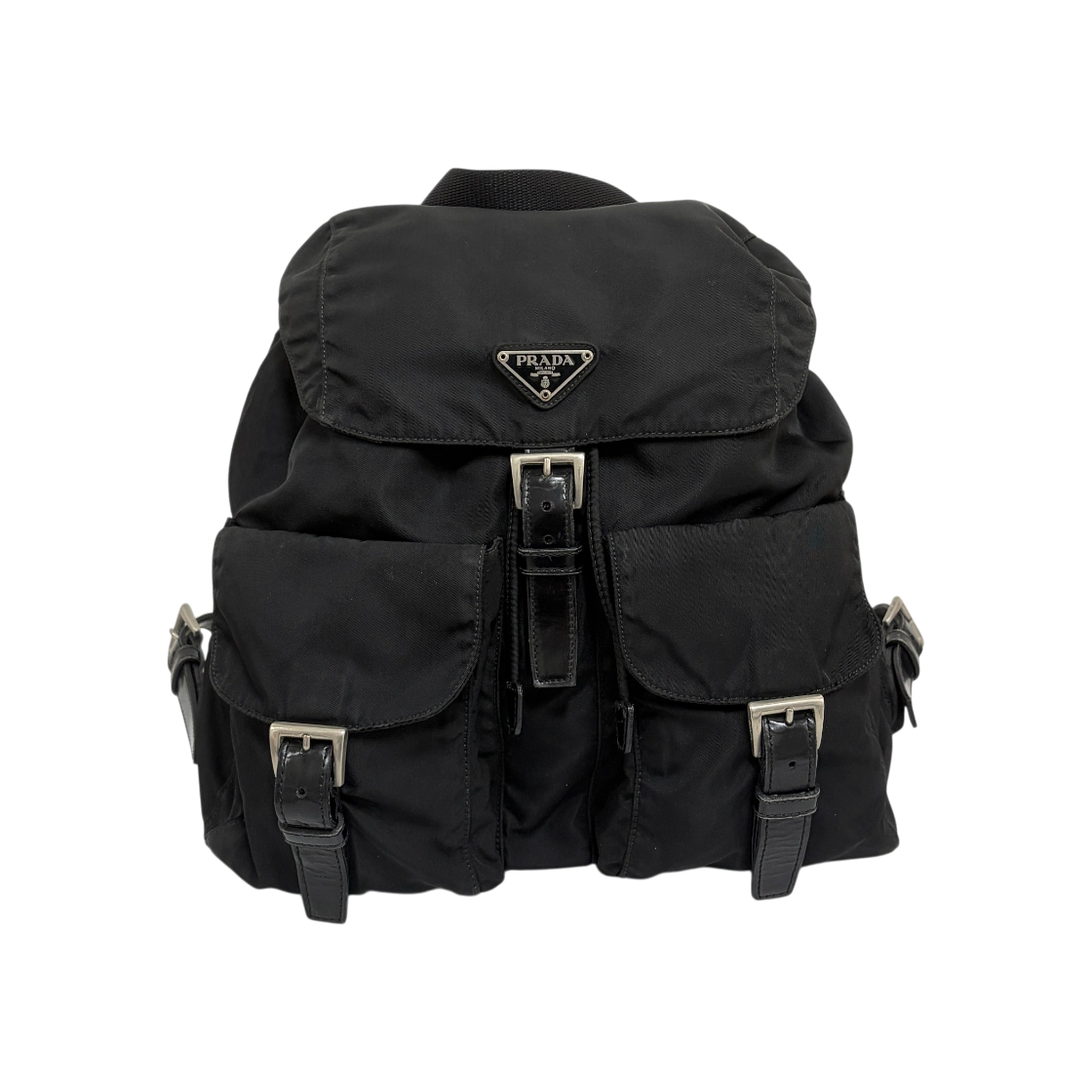 ITMSK3O8VFSC Prada Triangle Logo Medium Nylon Backpack Black