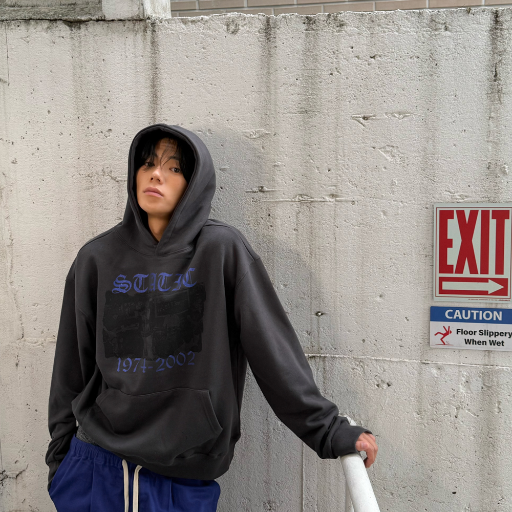 아모우 스태틱 후디 차콜그레이(AMOU Static Hoodie Chacoal Gray) - 6