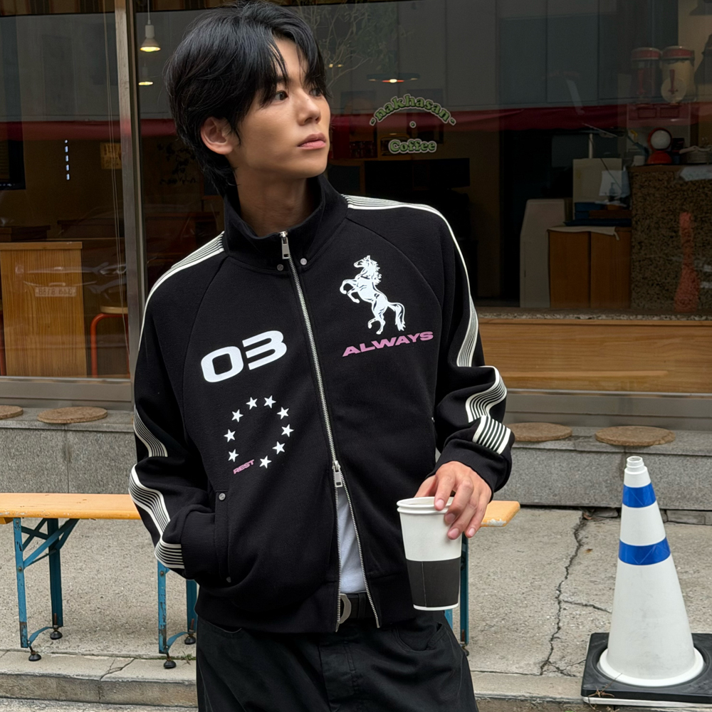 아모우 홀스 트랙 자켓 블랙(AMOU Horse Track Jacket Black) - 6