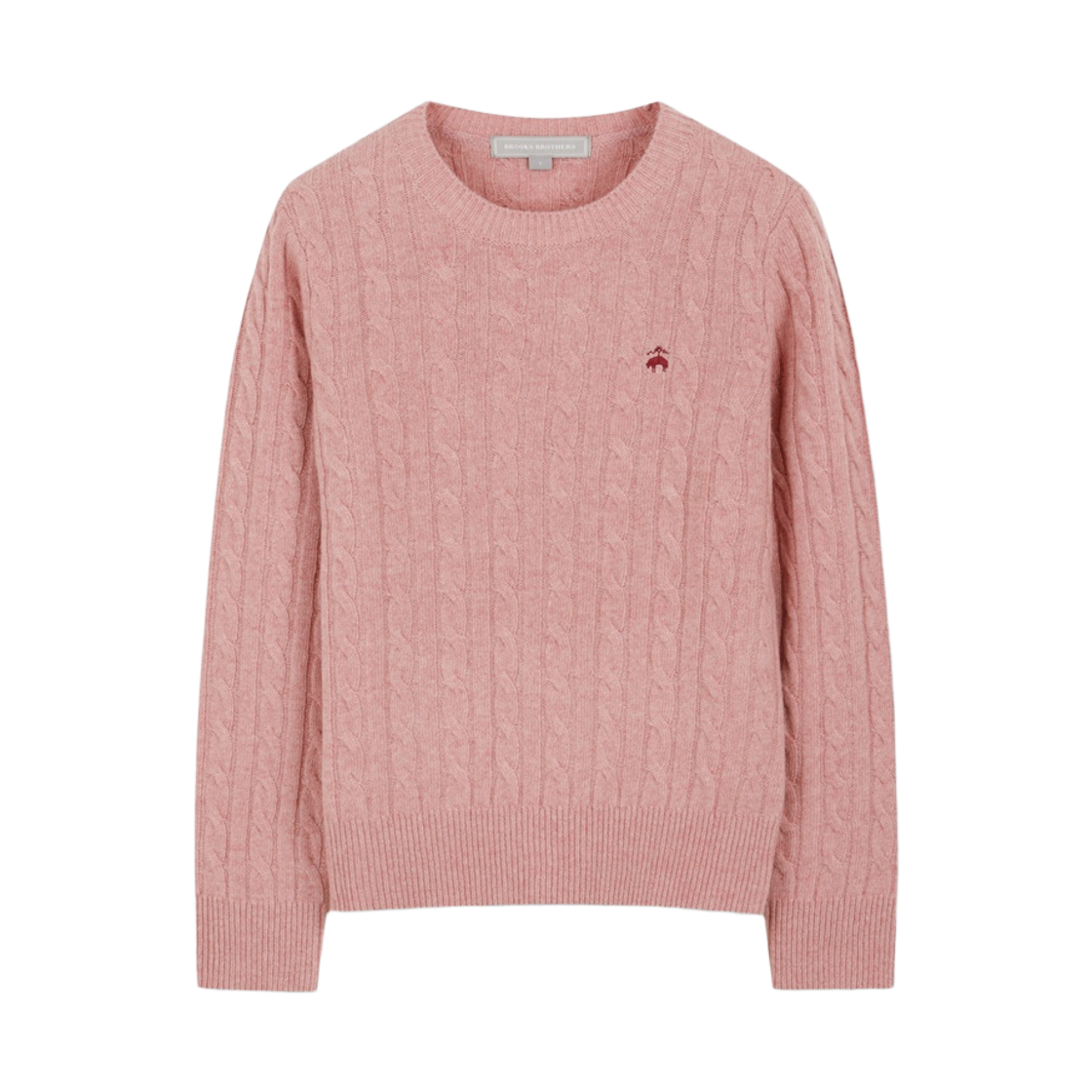 BBWRWBZ401-ZPK BrooksBrothers Women's Wool Cable Sweater Pink