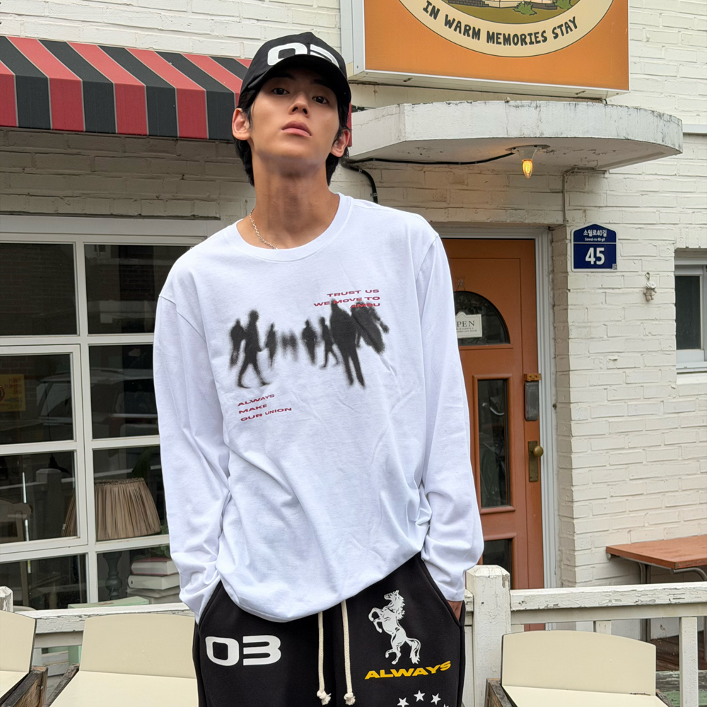아모우 크라우드 롱슬리브 화이트(AMOU Crowd Long Sleeve White) - 4