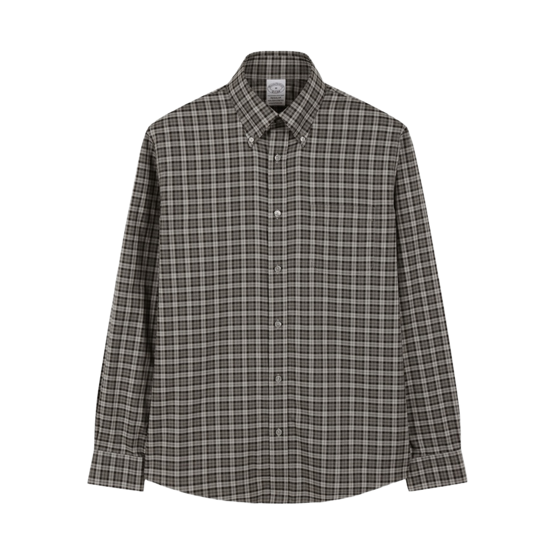 BBTHMMG307-ZGR BrooksBrothers Non-Iron Twill Check Pattern Shirt Grey
