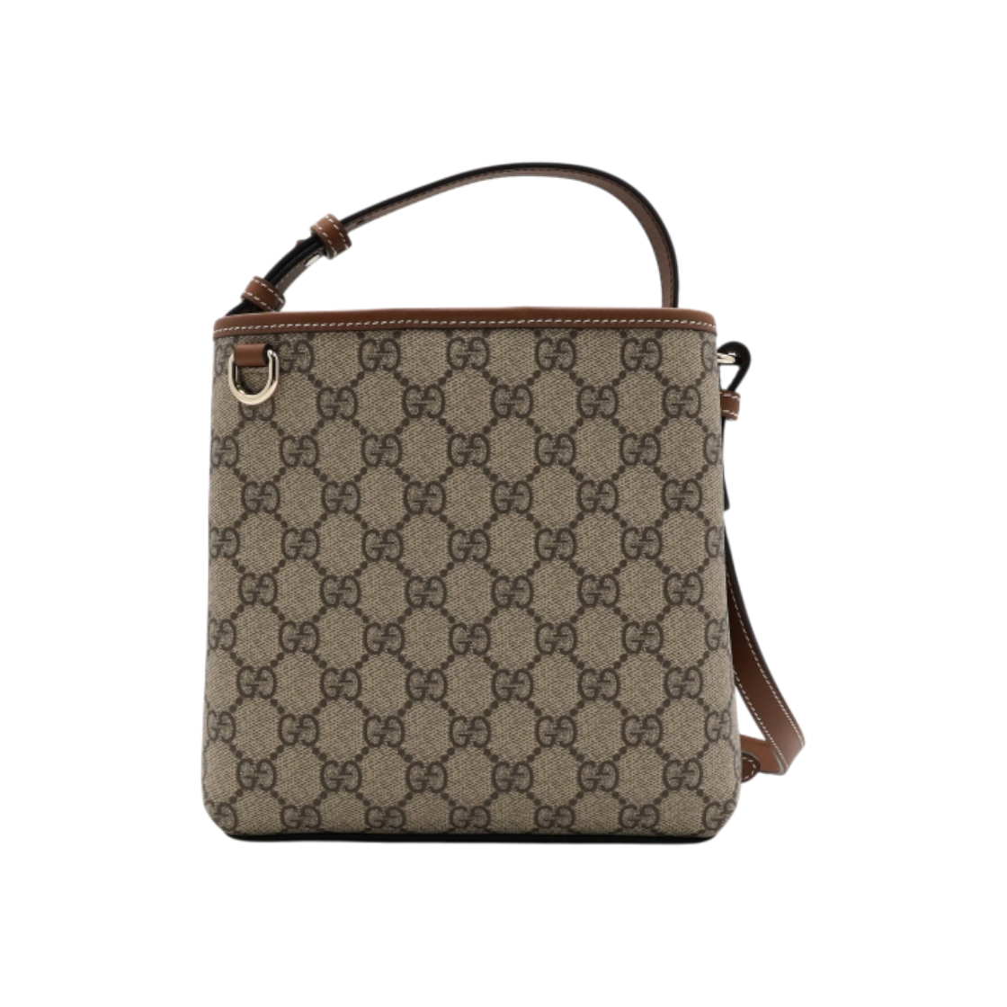 ITSWD7RKU7QU Gucci Brown Leather GG Emblem Tote Bag