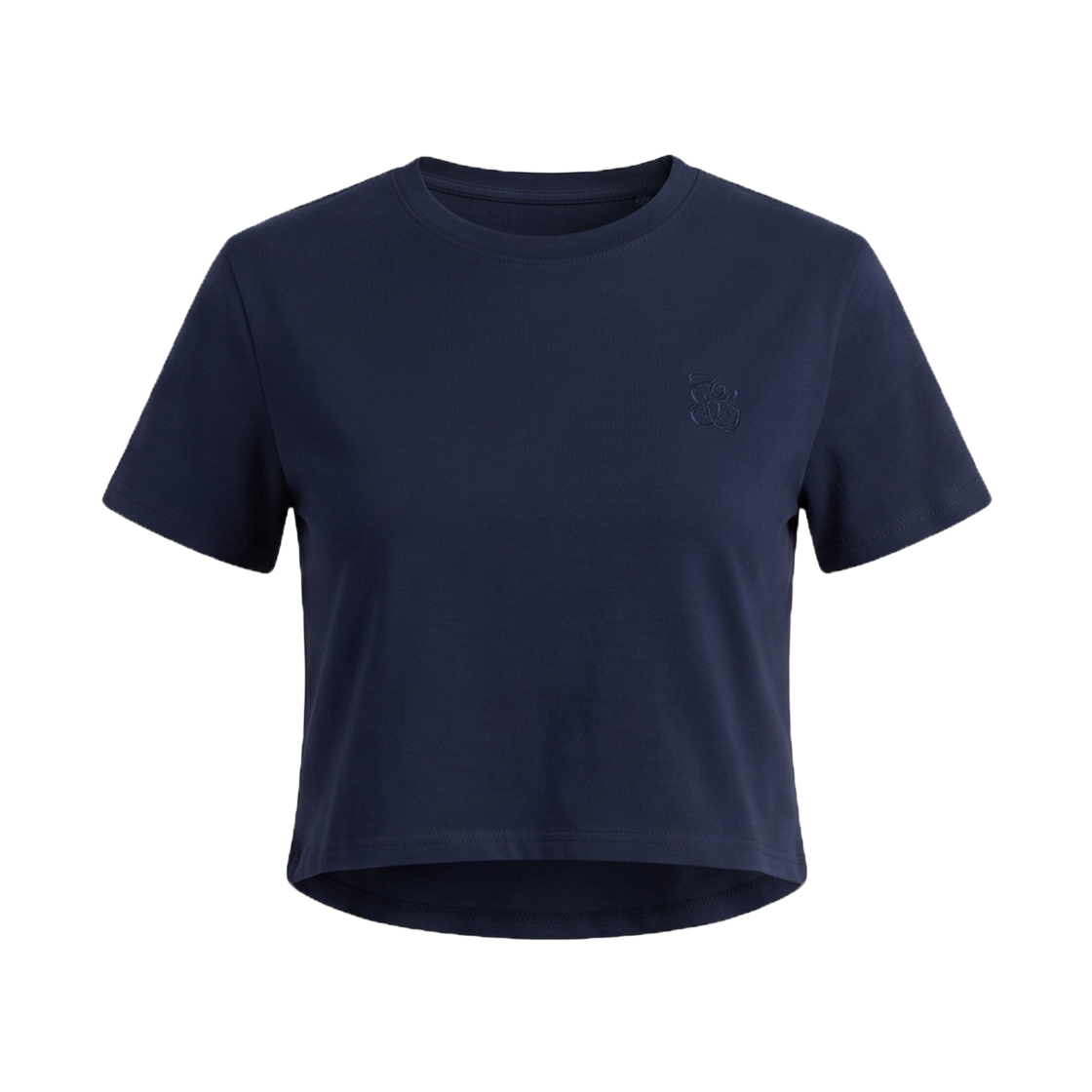 CLWT8104 cielcoco Cooling Ribbed Cropped T-shirts Dark navy