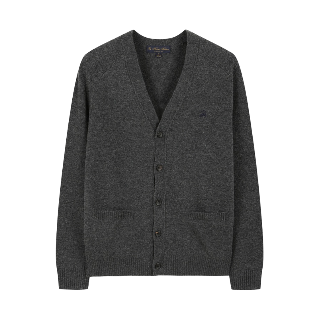 BBWCMBG405-ZCC BrooksBrothers Wool Cardigan Charcoal