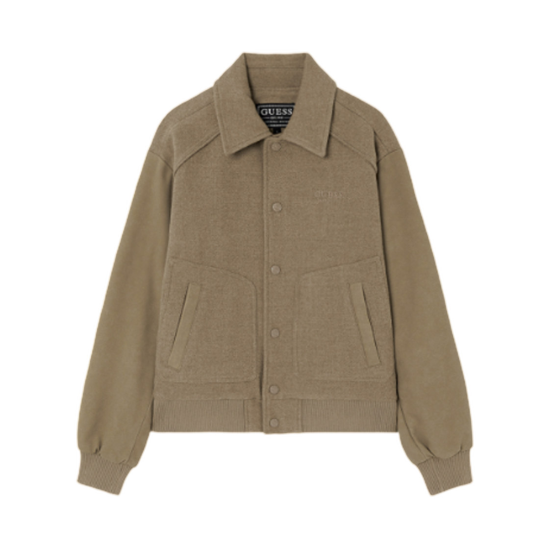게스 바시티 재킷 베이지(GUESS Varsity Jacket Beige) - 1
