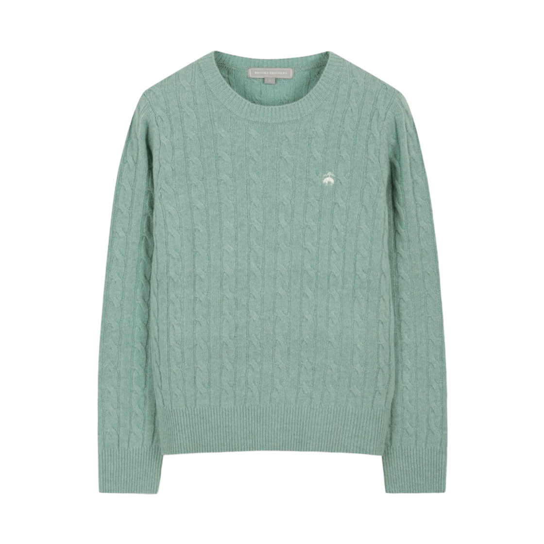 BBWRWBZ401-MIT BrooksBrothers Women's Wool Cable Sweater Mint