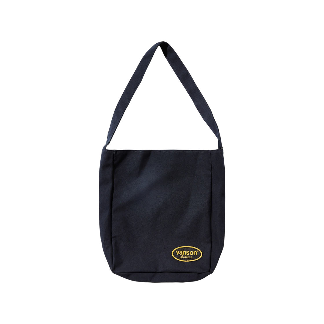 벤슨 레더 백 본 & 오발 로고 캔버스 토트백 / 네이비(Vanson Leathers Back Bone & Oval Logo Canvas Totebag / Navy)